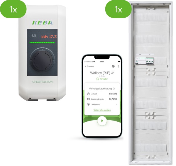 Set aus KEBA P30 x-Serie, 11-22kW, RFID, Socket, APZ-Erweiterung (FI Typ A, LS, APZ, Modul 2)